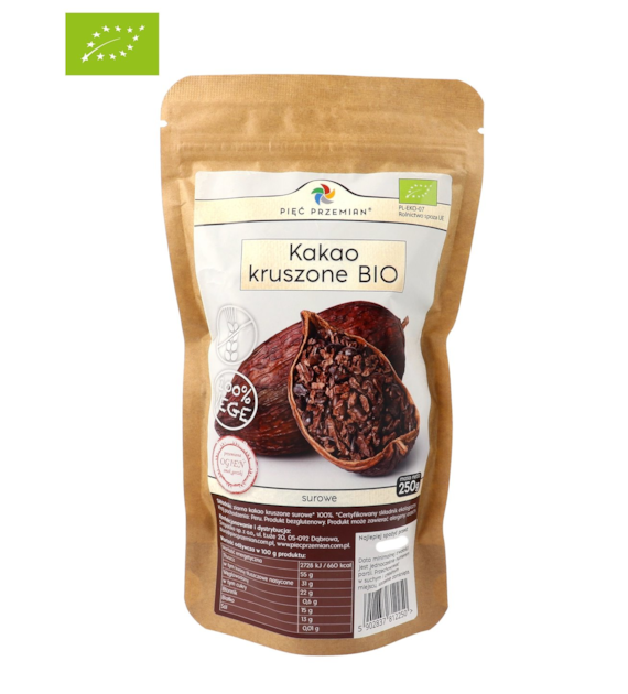 Kakao kruszone BIO 250 g - Pięć Przemian