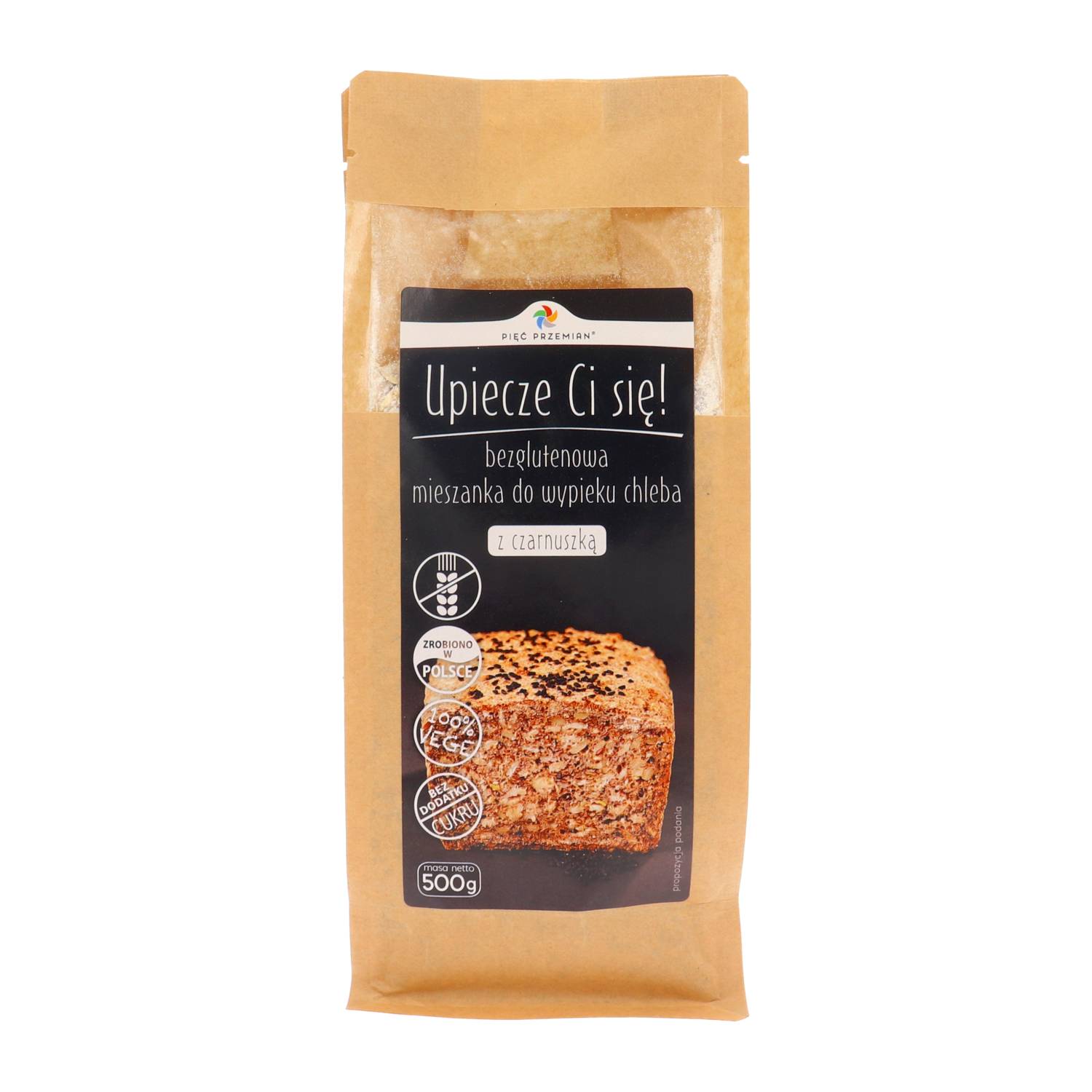 Mieszanka chleba bezglutenowego z czarnuszką 500 g - Pięć Przemian