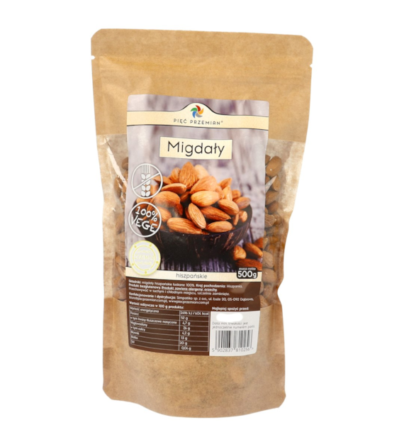 Migdały łuskane 500 g - Pięć Przemian