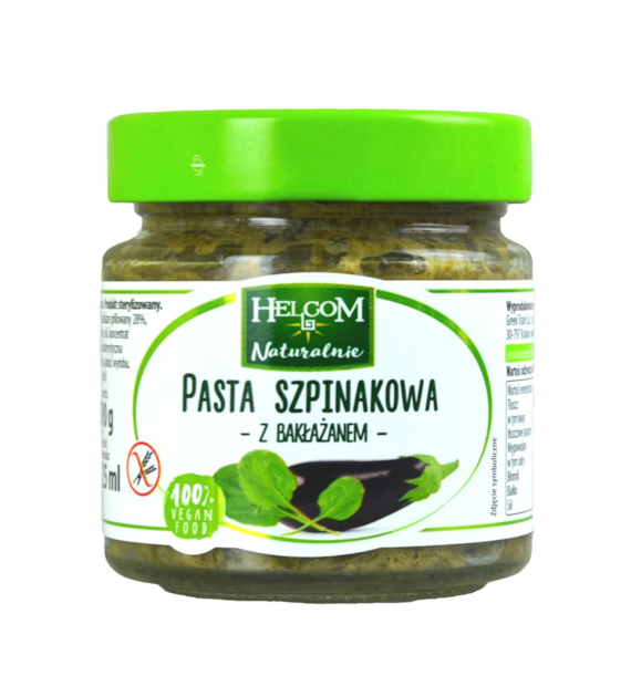 Pasta szpinakowa z bakłażanem 190 g - Helcom