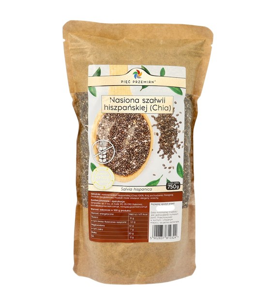 Chia - nasiona szałwii hiszpańskiej 750 g - Pięć Przemian