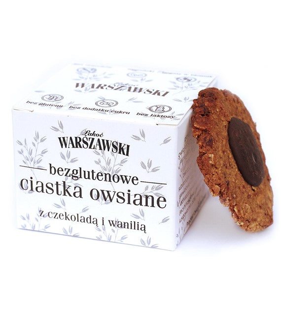 Ciastka owsiane bezglutenowe z czekoladą 150 g - Łakoć Warszawski - Baton Warszawski