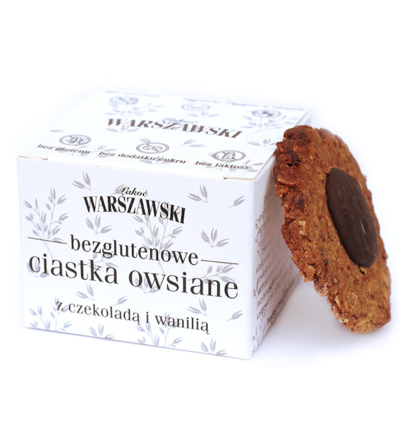 Ciastka owsiane bezglutenowe z czekoladą 150 g - Łakoć Warszawski - Baton Warszawski