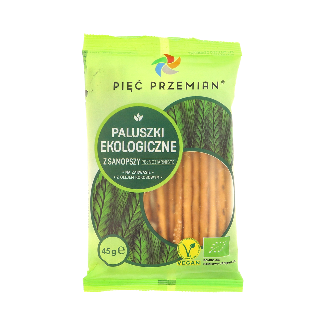 Paluszki z samopszy pełnoziarniste BIO 45 g - Pięć Przemian