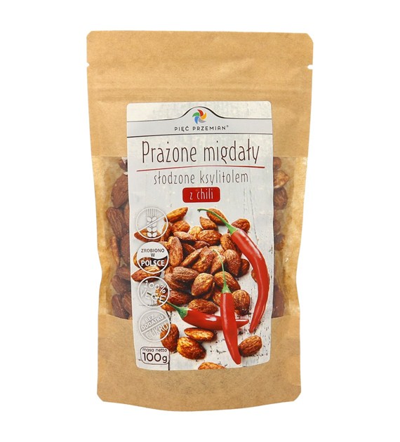 Prażone migdały z ksylitolem i chili 100 g - Pięć Przemian