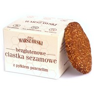 Ciastka sezamowe z pyłkiem pszczelim bezglutenowe 150 g - Łakoć Warszawski - Baton Warszawski
