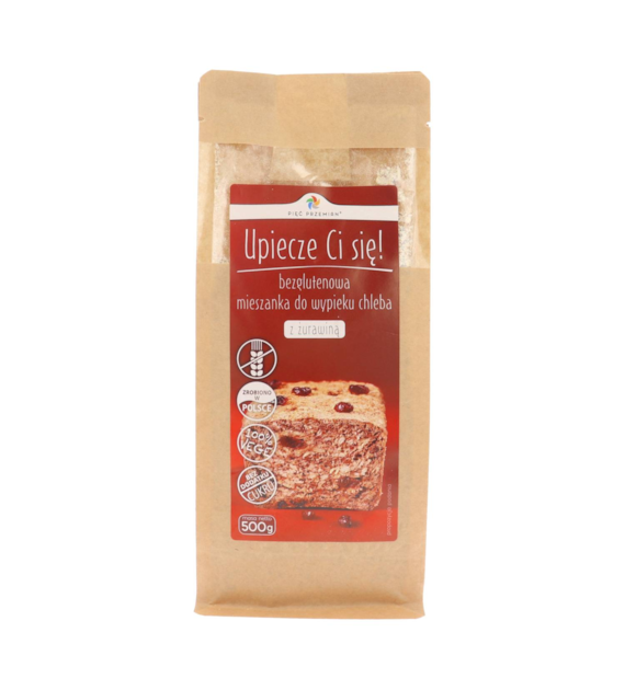 Mieszanka chleba bezglutenowego z żurawiną 500 g - Pięć Przemian
