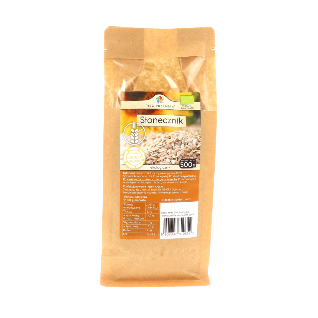 Słonecznik bezglutenowy BIO 500 g - Pięć Przemian
