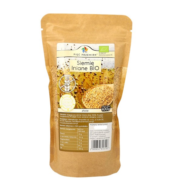 Siemię lniane złote BIO 400 g - Pięć Przemian