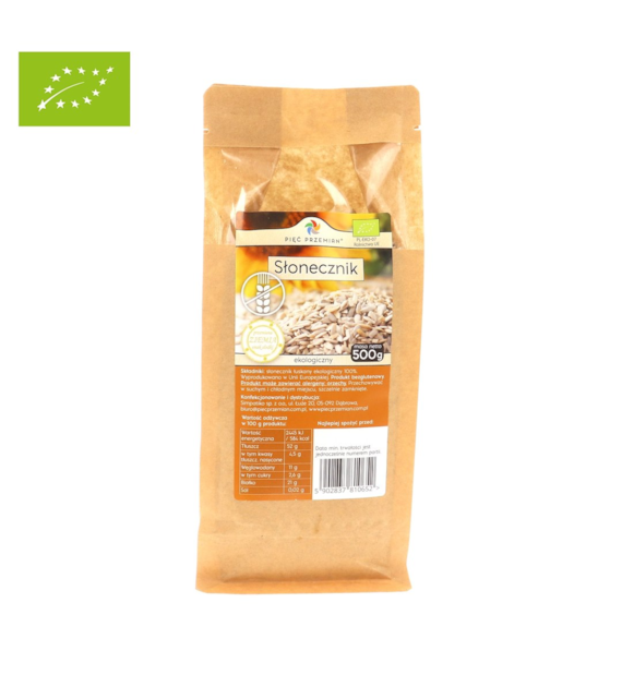 Słonecznik bezglutenowy BIO 500 g - Pięć Przemian