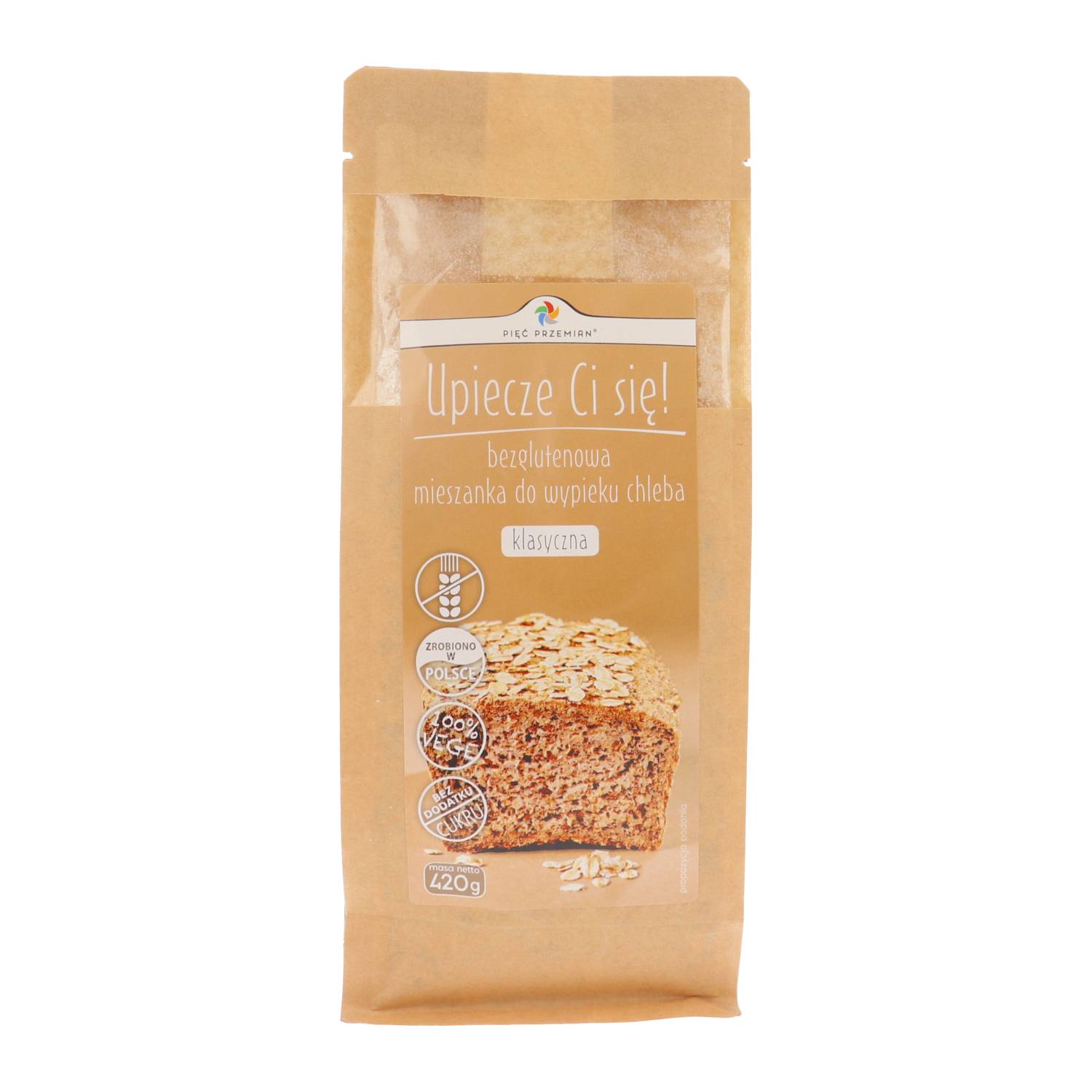 Mieszanka chleba bezglutenowego klasyczna 420 g - Pięć Przemian