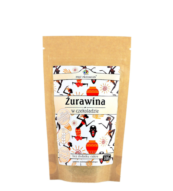 Żurawina w czekoladzie bez cukru 100 g - Pięć Przemian