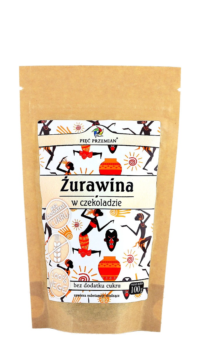 Żurawina w czekoladzie bez cukru 100 g - Pięć Przemian