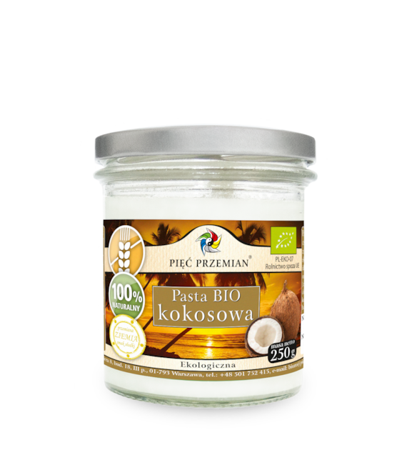 Pasta kokosowa BIO 250 g - Pięć Przemian