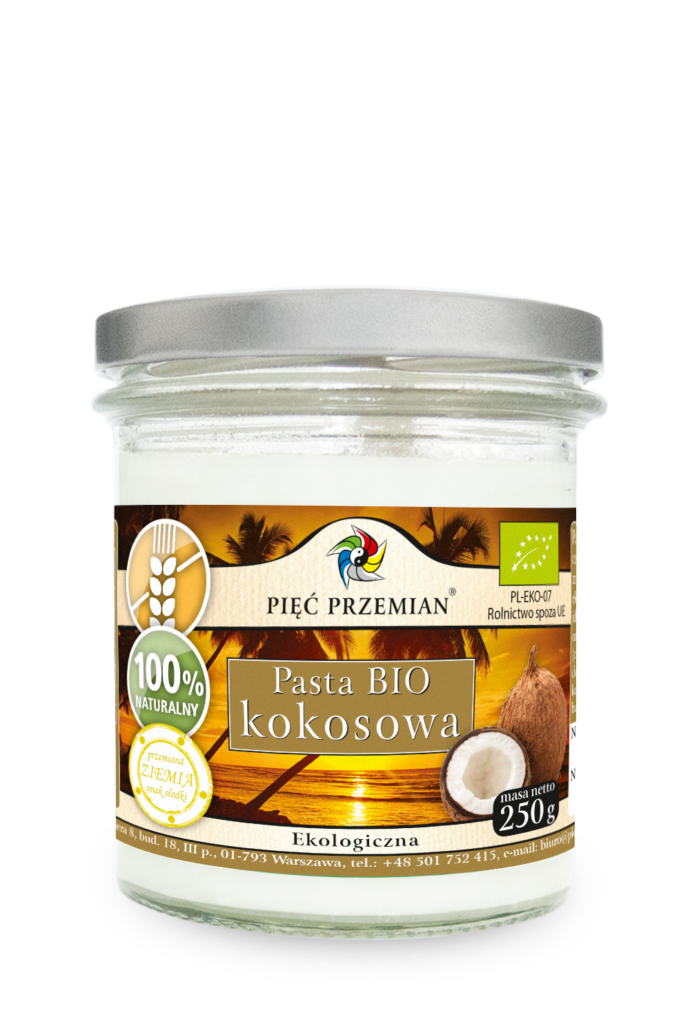 Pasta kokosowa BIO 250 g - Pięć Przemian