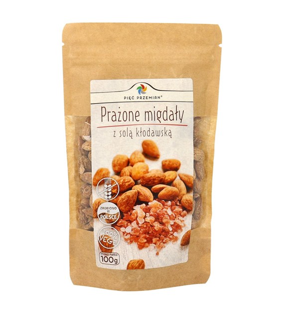 Prażone migdały z solą kłodawską 100 g - Pięć Przemian
