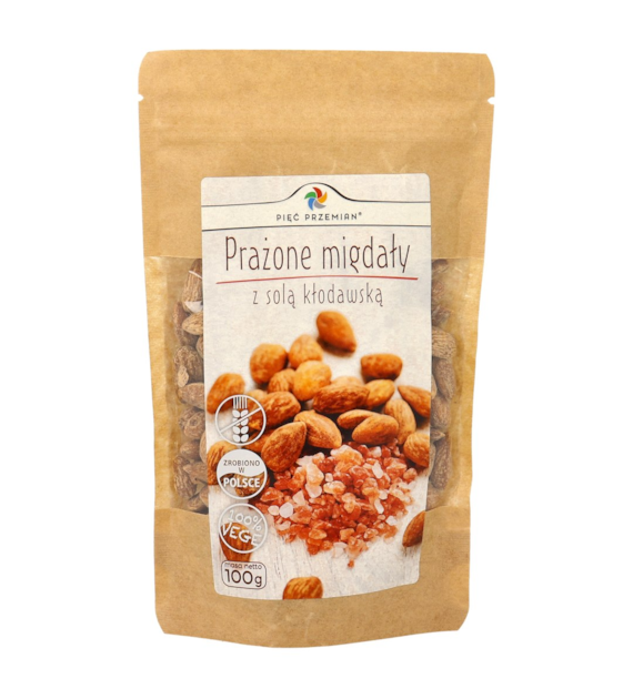 Prażone migdały z solą kłodawską 100 g - Pięć Przemian