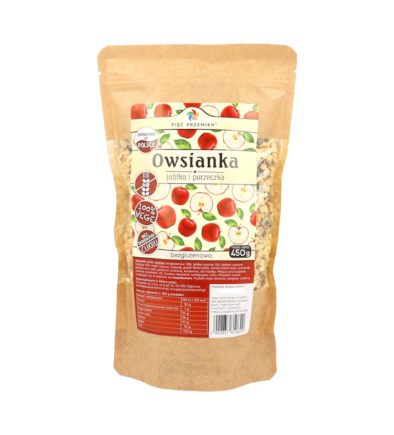Owsianka jabłko porzeczka bezglutenowa 450 g - Pięć Przemian