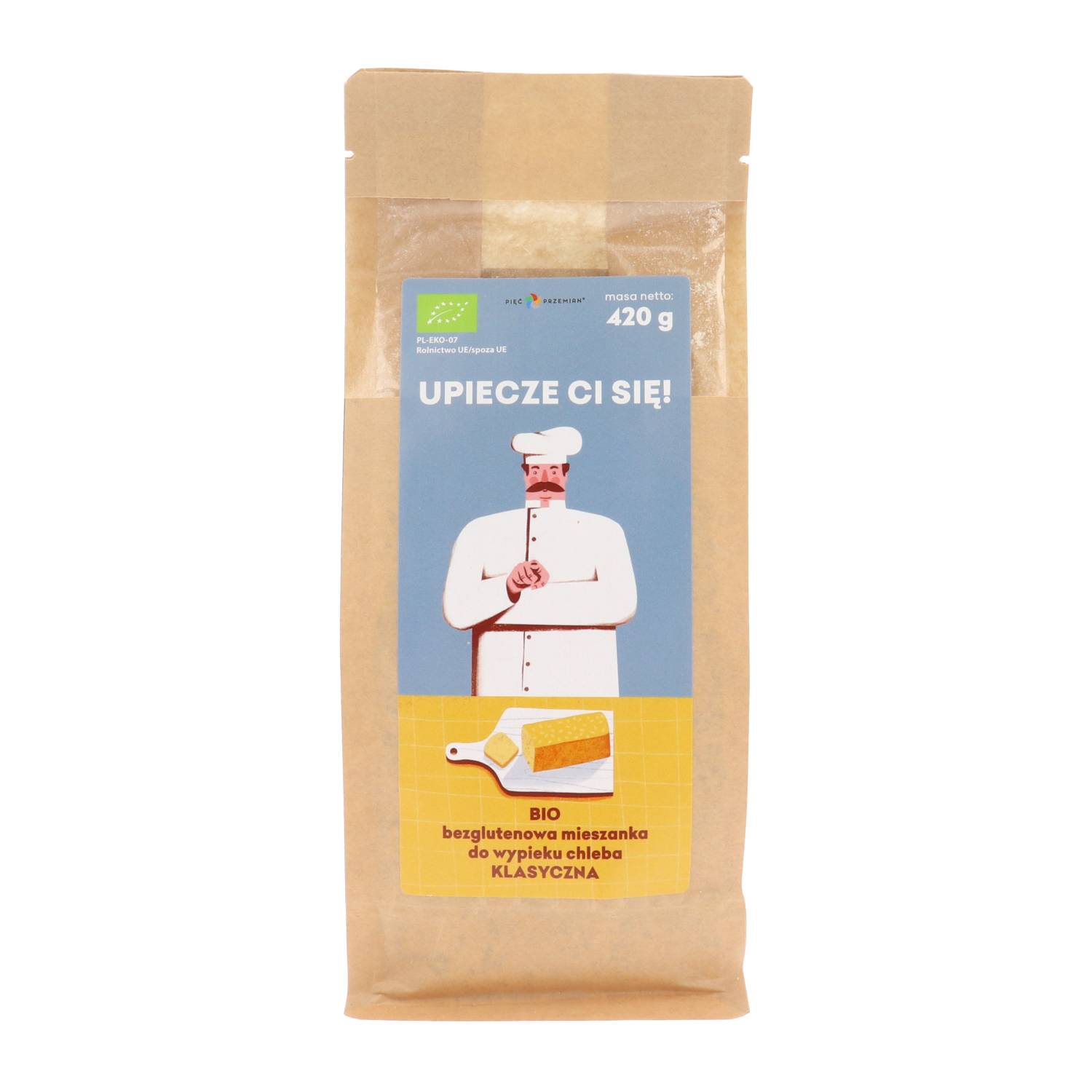 Mieszanka chleba bezglutenowego klasyczna BIO 420 g - Pięć Przemian