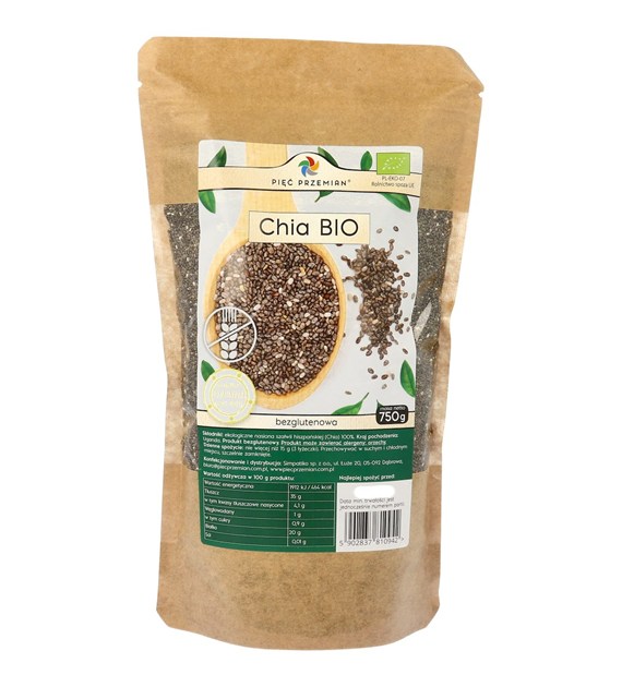 Chia BIO - nasiona szałwii hiszpańskiej 750 g - Pięć Przemian