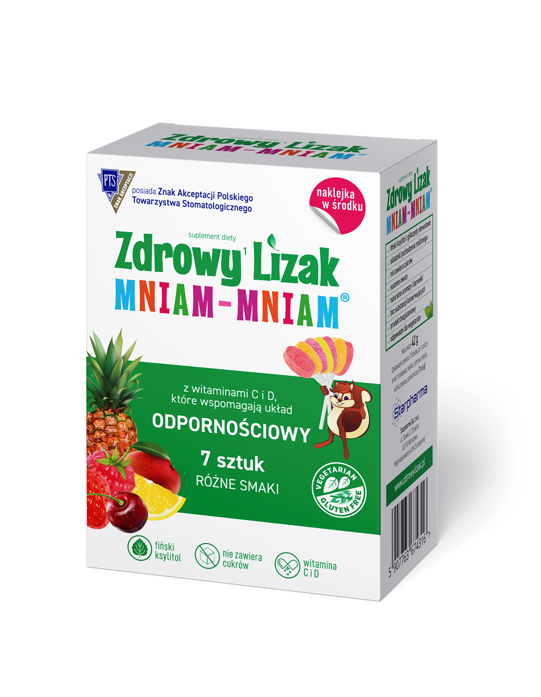 Zdrowy Lizak Mniam-Mniam ODPORNOŚCIOWY 7 szt. - Starpharma