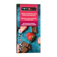 Czekolada mleczna z truskawkami bez dodatku cukru 75 g - Pure&Good