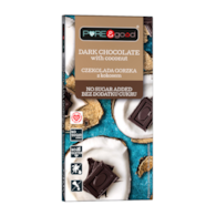 Czekolada gorzka z kokosem bez dodatku cukru 75 g - Pure&Good