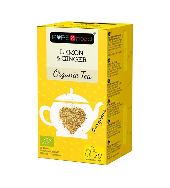 Herbata ekologiczna Lemon & Ginger 40 g - Pure&good