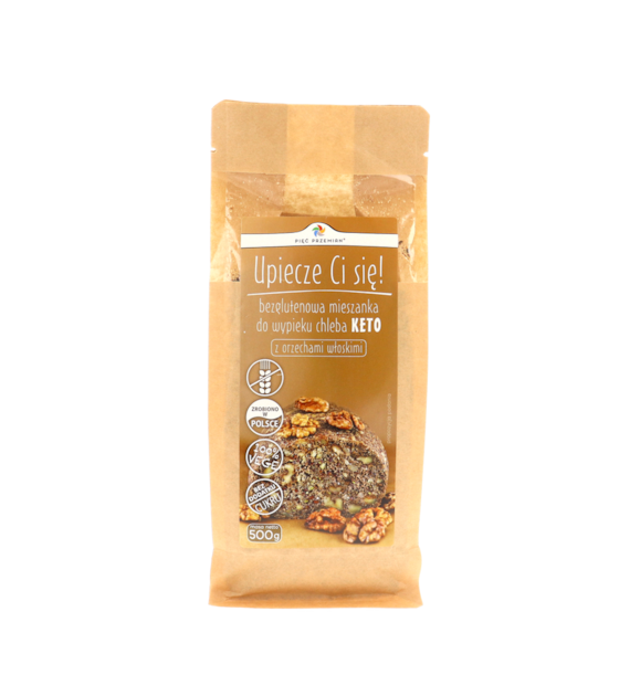Mieszanka chleba bezglutenowego keto z orzechami włoskimi 500 g - Pięć Przemian