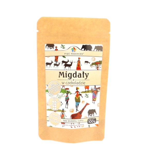 Migdały w czekoladzie bez cukru 100 g - Pięć Przemian