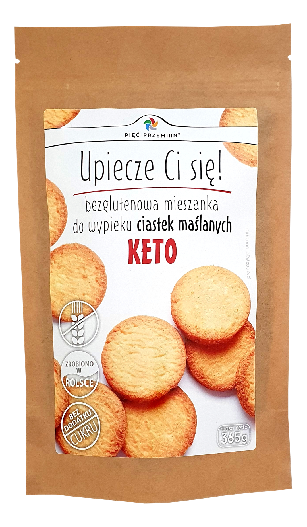 Mieszanka na keto ciastka maślane bezglutenowe 365 g - Pięć Przemian