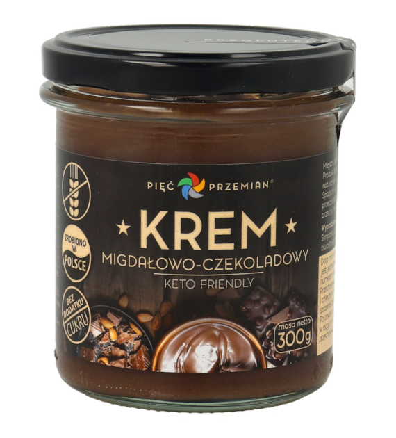 Krem migdałowo-czekoladowy KETO 300 g - Pięć Przemian