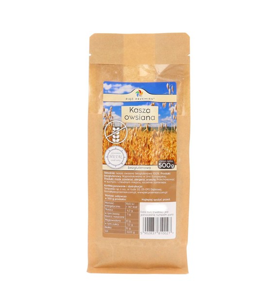 Kasza owsiana bezglutenowa 500 g - Pięć Przemian