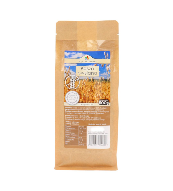 Kasza owsiana bezglutenowa 500 g - Pięć Przemian