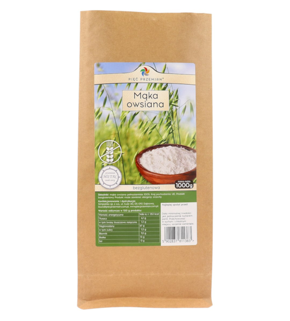 Mąka owsiana bezglutenowa 1000 g - Pięć Przemian